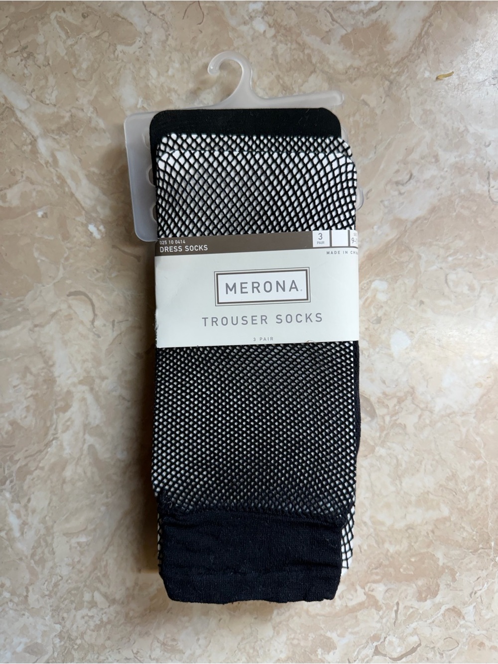 Merona Black Fishnet Trouser Socks 3 Pair Set New with Tags